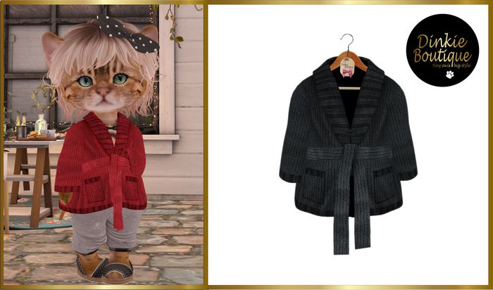*DB* DINKIES BELTED CARDIGAN* black