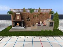 Garden Balustrade Brick Wall with Decor