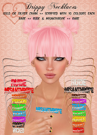 +>A&A<+ Drippy Necklace - Wicked - Gold