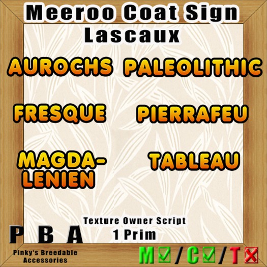 Meeroo Coat Sign "Lascaux" Vers. 1