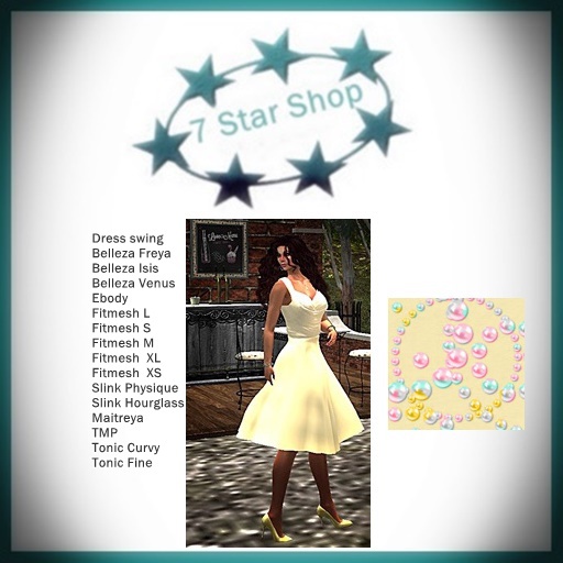 Dress swing yellow pearl