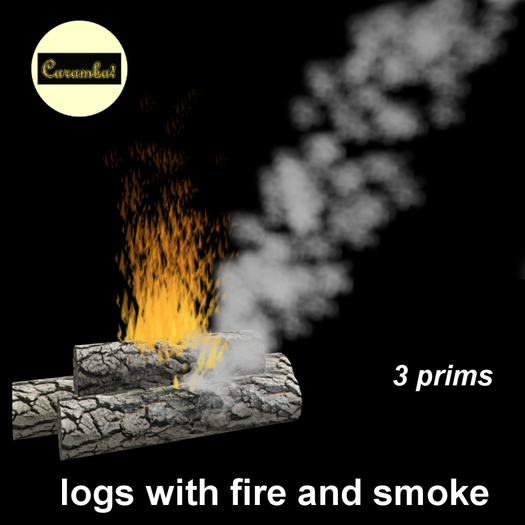 logs with fire and smoke