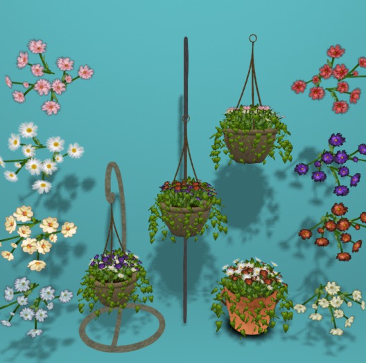 Hanging Plants & Flowers Group, 4 Color Menu, 21Li, Bagged