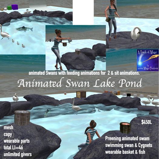 Animated swan Lake Pond - Box