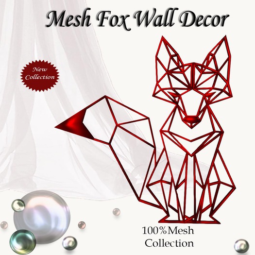 Mesh Fox Wall Decor v. 7