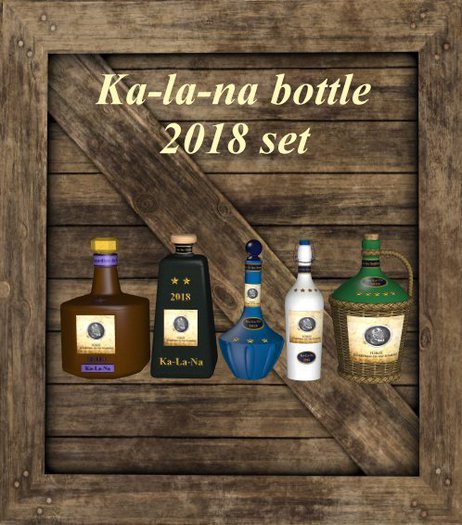 ka-la-na bottles set 2018  G&S storage vendor crate texture bc
