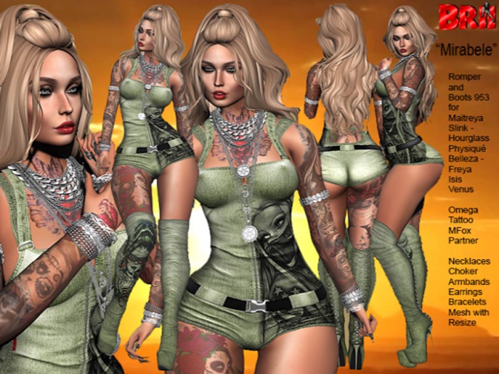 **MIRABELE GREEN VERSION ROCKER STYLE COMPLET OUTFIT **