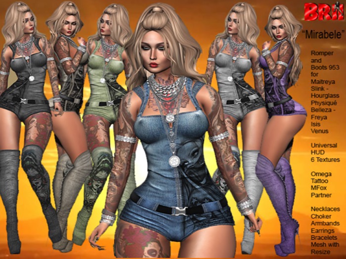 **MIRABELE ROCKER STYLE UNIVERSAL HUD 6 TEXTURES OUTFIT **