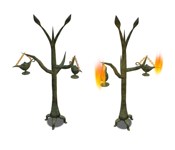 Roman Tree Bronze Lampstand 
