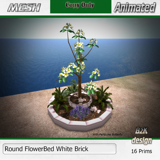 Flowerbed Round White
