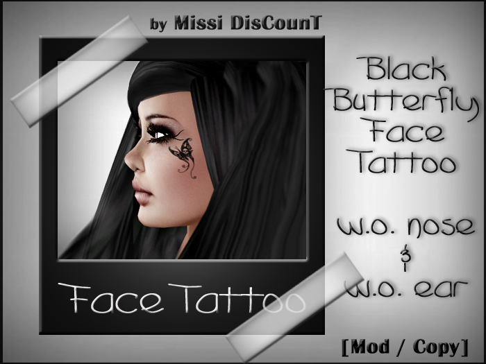 = Butterfly Face Tattoo = MiSSi DisCounT =