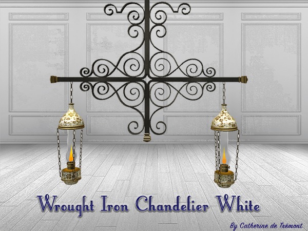""CdT" Wrought iron chandelier white