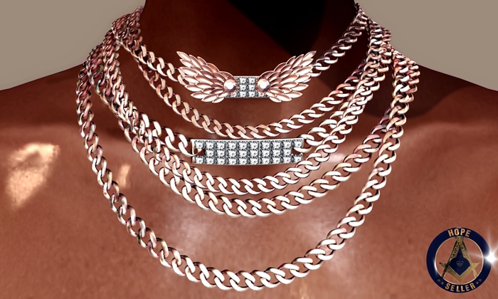 [HS] Wings Diamonds Necklace[bronze]
