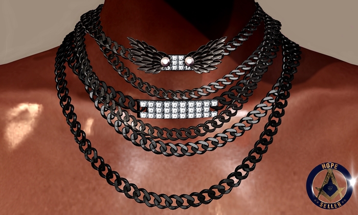 [HS] Wings Diamonds Necklace[black]