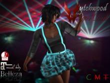 W-AD Neon Suspender Dress Aqua