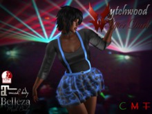 W-AD Neon Suspender Dress Blue