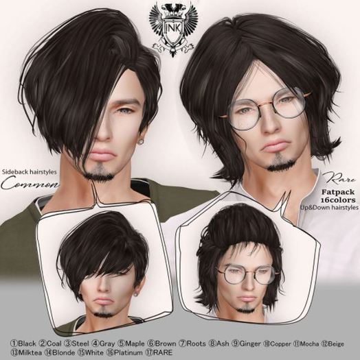 Second Life Marketplace - 3.[INK] Sideback hairstyles :Steel