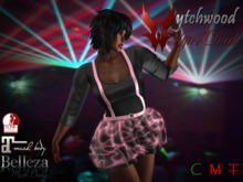 W-AD Neon Suspender Dress Pink