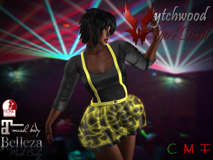 W-AD Neon Suspender Dress Yellow