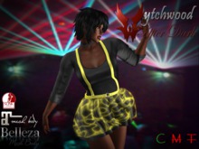 W-AD Neon Suspender Dress Yellow