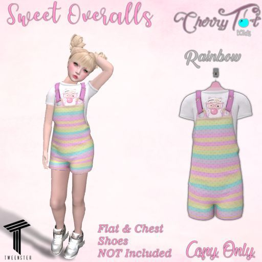 *Cherry Tot* Tweenster Rainbow Overalls (Wear&Click)
