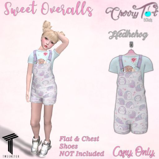 *Cherry Tot* Tweenster Hedgehog Overalls (Wear&Click)