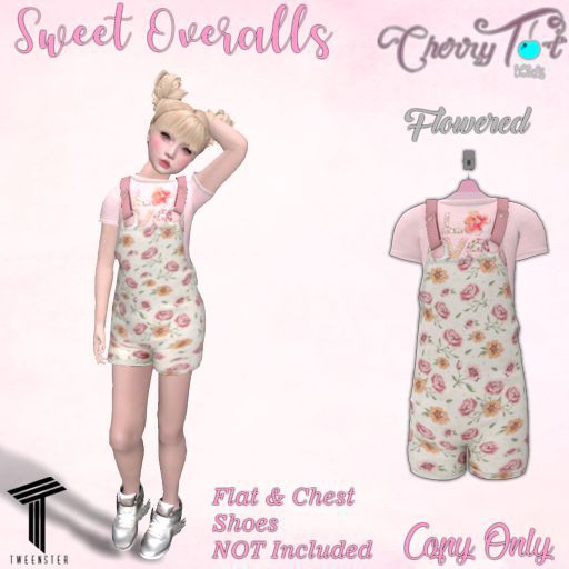 *Cherry Tot* Tweenster Flowered Overalls (Wear&Click)
