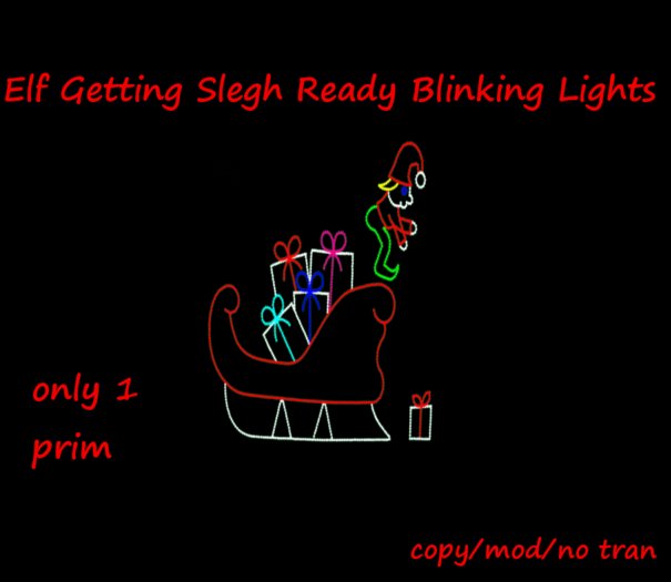 Elf Getting Slegh Ready Blinking Lights
