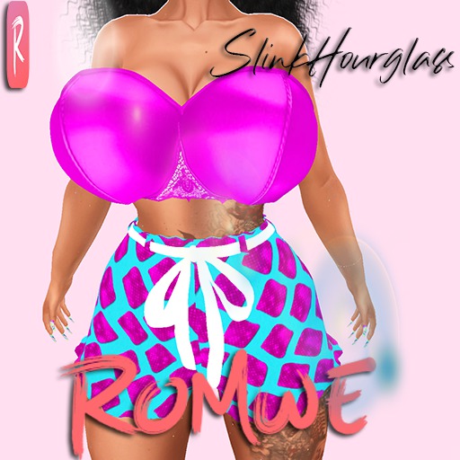 Romwe Shimmer Ruffles Outfit DarkPink