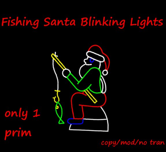 Fishing Santa Blinking Lights