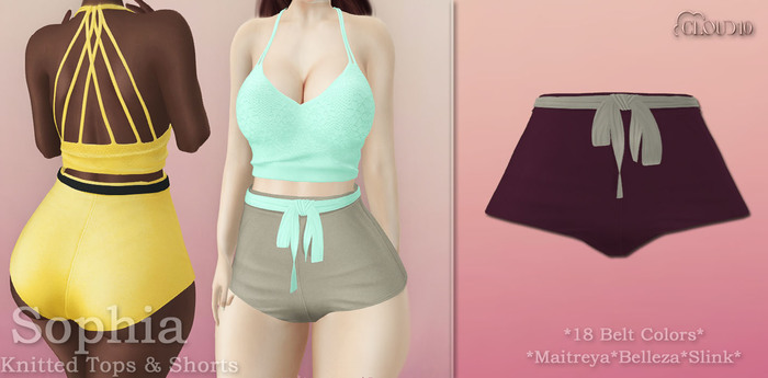 CLoUD10 - Sophia Shorts - Berry (BOX) ADD ME