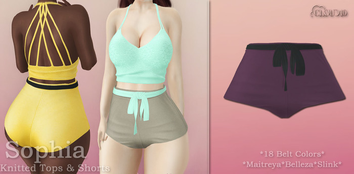 CLoUD10 - Sophia Shorts - Plum (BOX) ADD ME