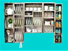 WESTERN WALL ART HOME DECOR, Hand designed Metal Kitchen Shelf Dishes/food Country Home Design 3D DECAL Style on 1 PRIM