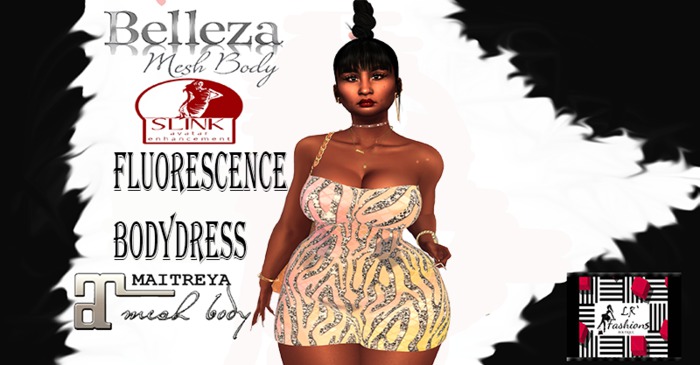 PEACH&PINK FLUORESCENCE  BODY DRESS