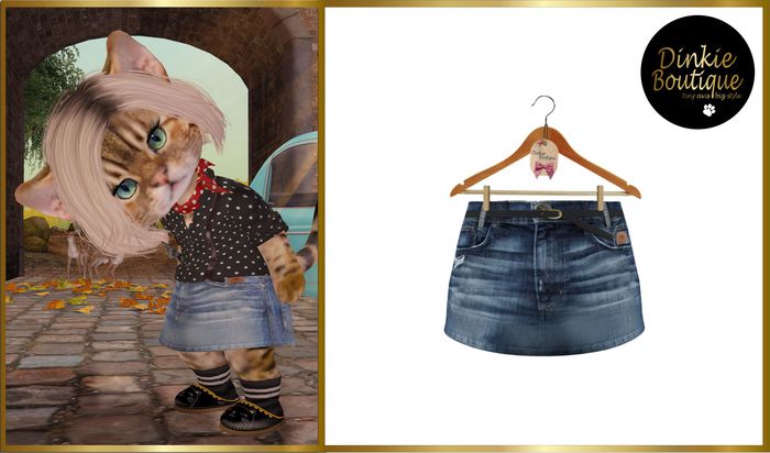 *DB* DINKIES RENA DENIM SKIRT * dark