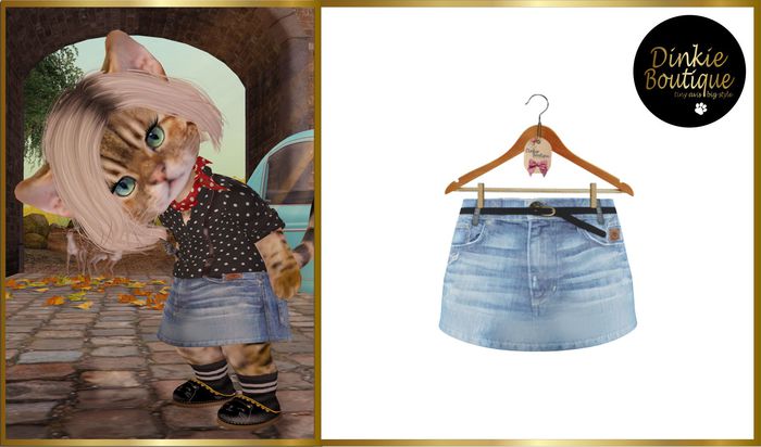 *DB* DINKIES RENA DENIM SKIRT * bleached