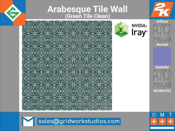 Arabesque Tile Wall(Green Tile)