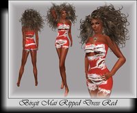 Birgit Mai Ripped Dress Red (BOXED)