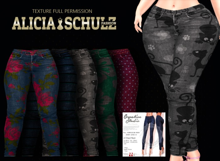 [Alicia Schulz] Texture for - CREATIVE STUDIO - Skinny Jeans v3 "WEAR ME" SET1