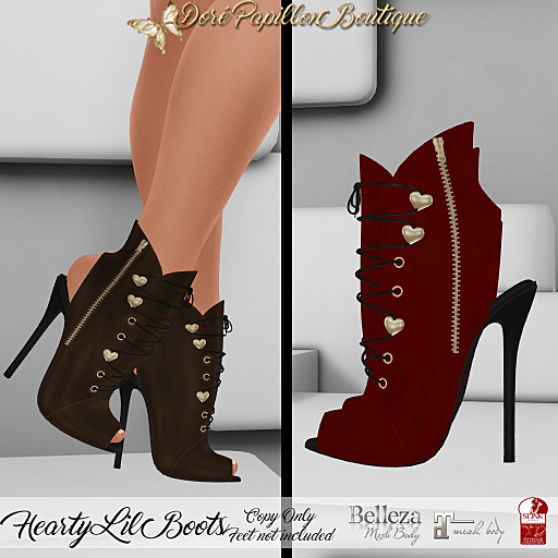 DPB Hearty Lil Boots - Red *Maitreya* Slink* Belleza*