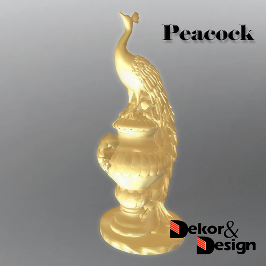 D&D Peacock and Vase Gold
