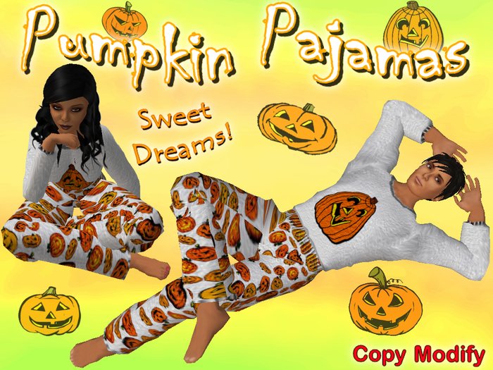 *Timeless PJs* Halloween Pumpkins - White
