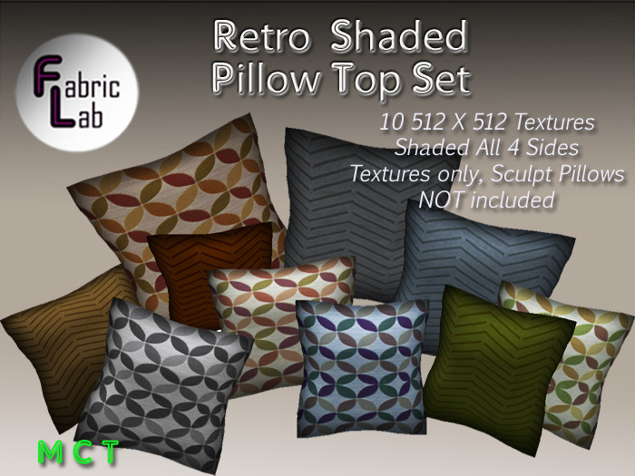 Fabric Lab Retro Pillow Top Texture Set - Realistic Textures for Sculpt Pillows and Sofa Cushions 