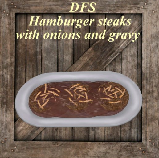 hamburger steaks with onions and gravy   DFS storage vendor crate texture bc