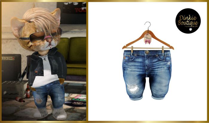 *DB* DINKIES DISTRESSED JEANS* true blue