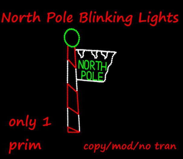 North Pole Sign Blinking Lights