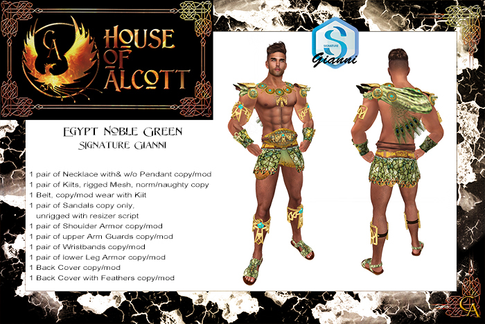 HOA-PRODUCT HUD  Wear/click Pic - Egypt Noble Green Sig Gianni