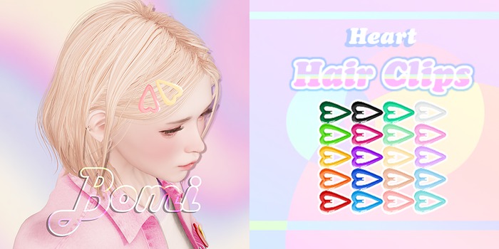 bomi . Heart Hair Clips