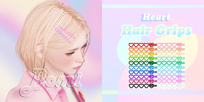 bomi . Heart Hair Grips