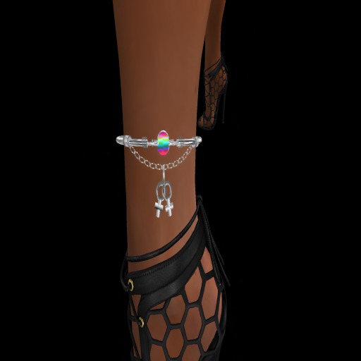Ankle Bracelet * RAINBOW * Silver